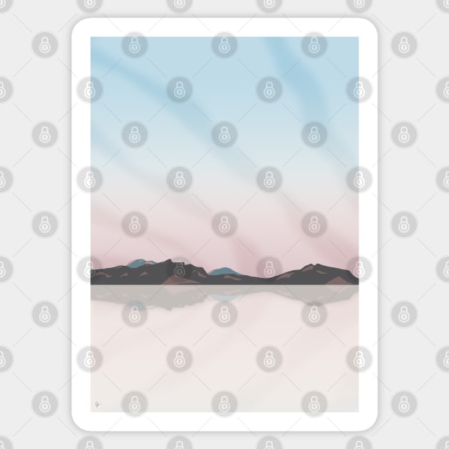 Sunset on the Salt Flats, Utah Sticker by lymancreativeco